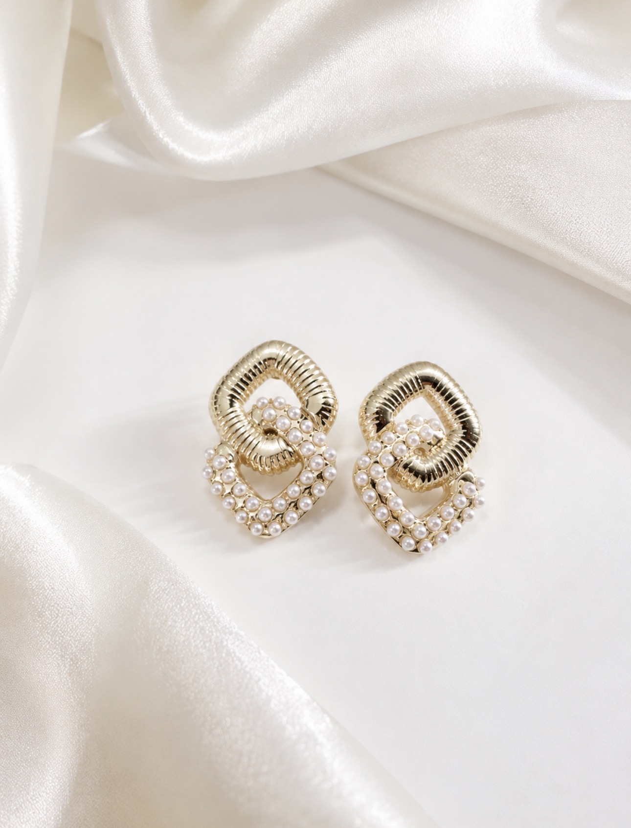 Pearl Link Drop Earrings