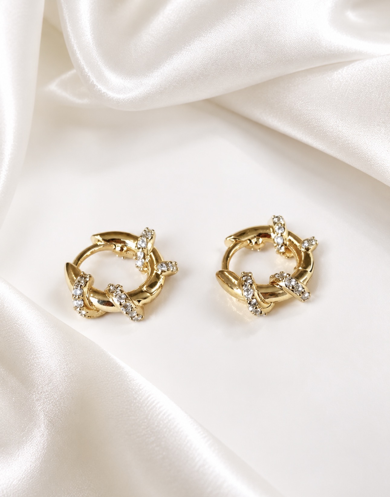 Crystal Knot Hoop Earrings