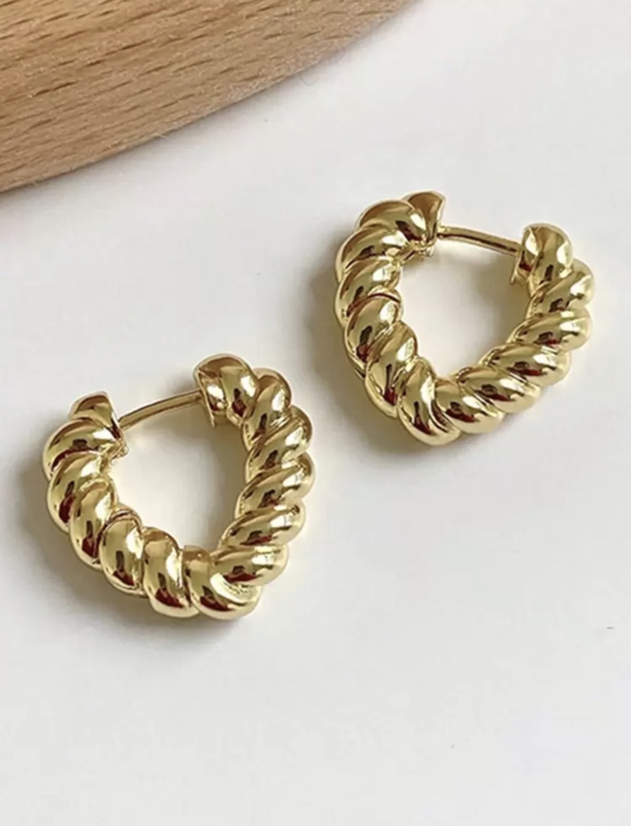 Twisted Heart Hoop Earrings