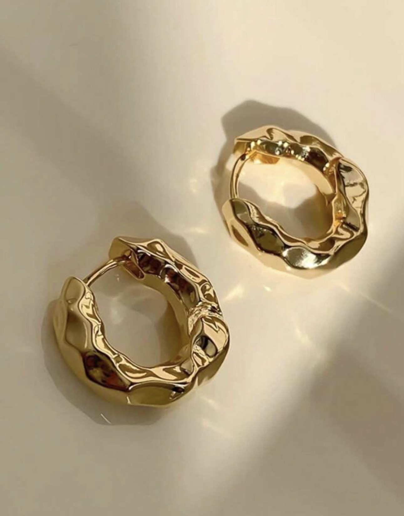 Chunky Organic Hoop Earrings