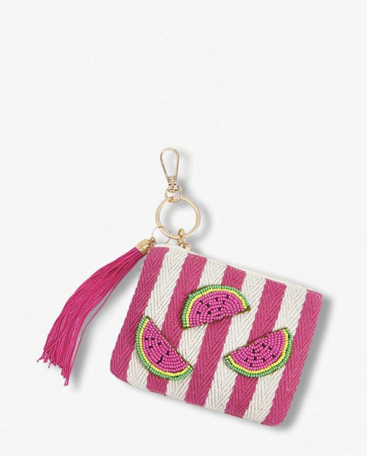 Watermelon Beaded Coin Pouch